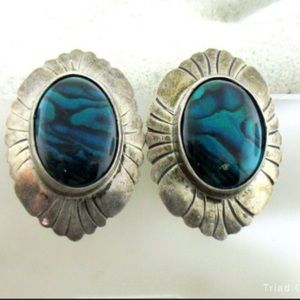 Navajo Nakai signed Silver and abalone earrings